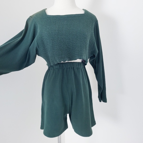 Vintage Coord Set Green Women's Top & Shorts - Picture 1 of 8